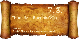 Thurzó Barnabás névjegykártya