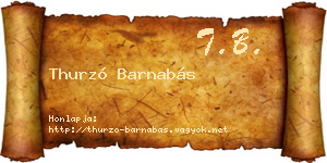 Thurzó Barnabás névjegykártya